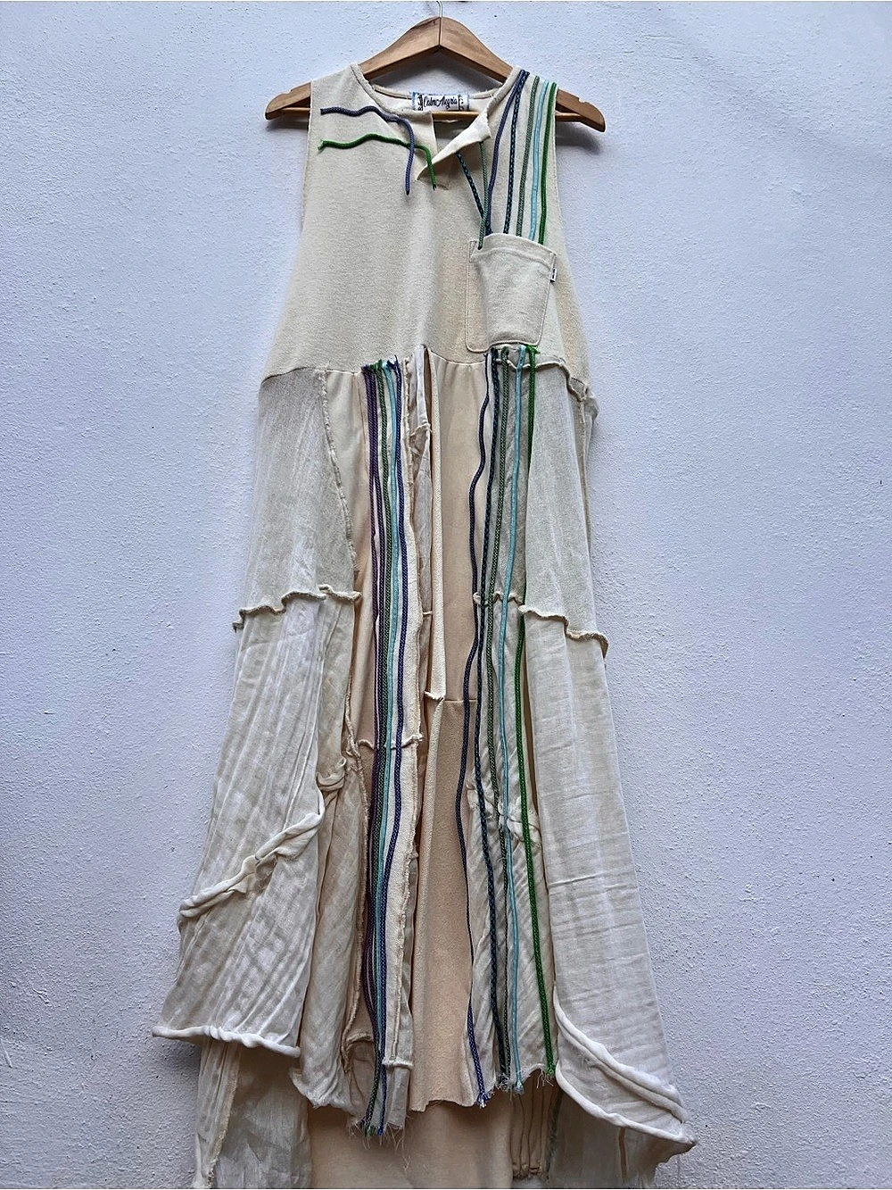 Upcycled handamade by calmalegria Color Block Maxi Dress